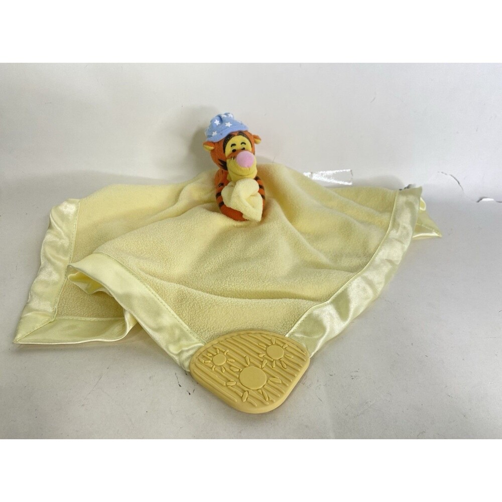 Disney Baby Winnie the Pooh Tigger Security Blanket Lovey Satin Trim Nap Cap
